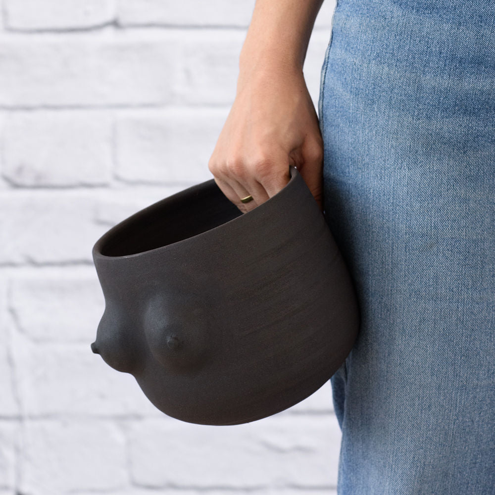 Boob Planter - Black Clay - Shop Online!