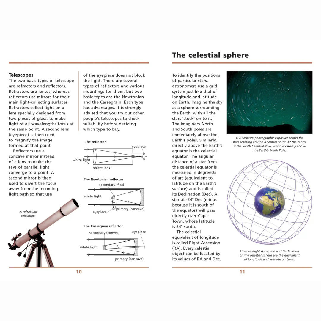 Sample page of Feild Guide to Skywatching in Souther Africa