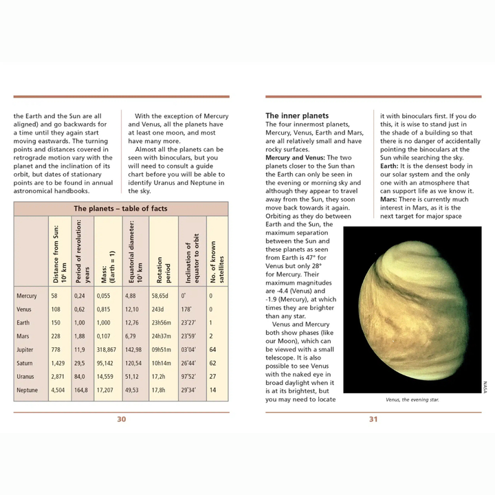 Sample page of Feild Guide to Skywatching in Southern Africa