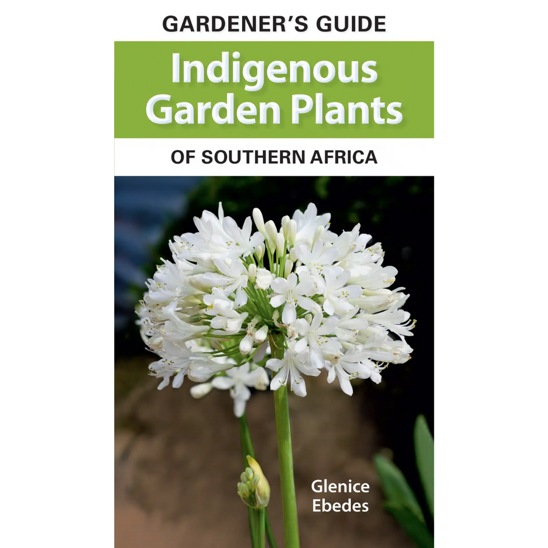 Book cover of 'Indigenous Garden Plants of Southern Africa' with a white flower on a green background