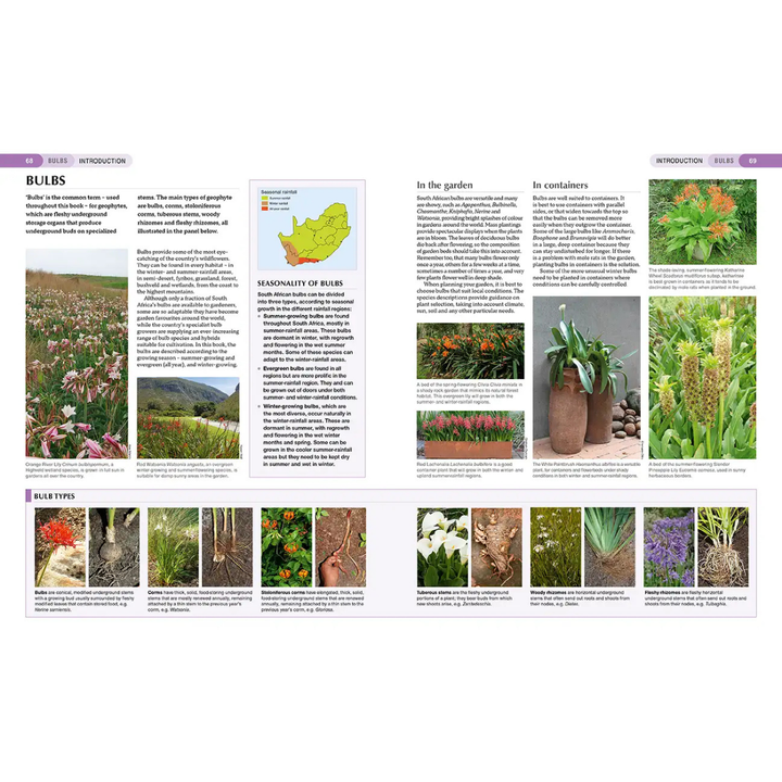 Gardening magazine page with text and images of plants and landscapes