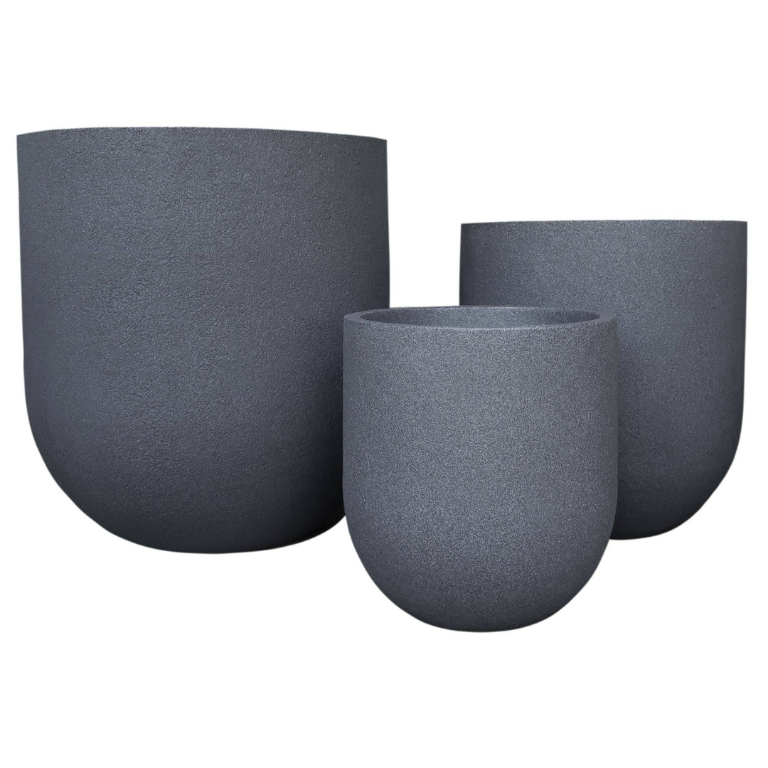 Rustic Cask Planter - Black Slate