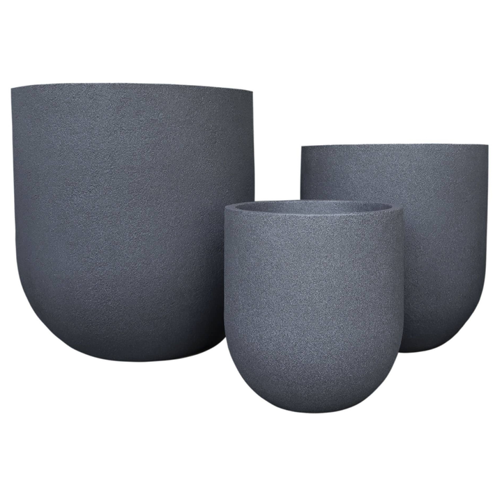 Rustic Cask Planter - Black Slate